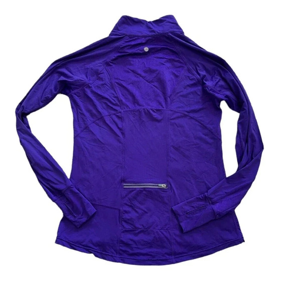 Tangerine Purple Quarter Zip Track Pullover Top S - Picture 2 of 4